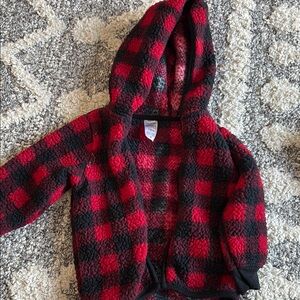 Carter's Plaid Red and Black Hooded Jacket